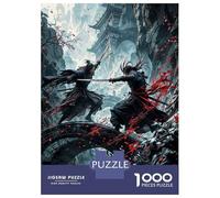 Rompecabezas para Adolescentes De 1000 Piezas Samurai Sword Battle Epic Fantasy Artwork Rompecabezas para Adultos Juegos Relajantes Corte De Precisión Diversión En Casa Actividades, 52x38cm/1000pcs