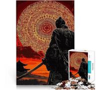 Rompecabezas para Adolescentes de 1000 Piezas Samurai y el orbe Celestial Alivio del estrés con póster a Juego y Hoja de Trivia 52x38cm