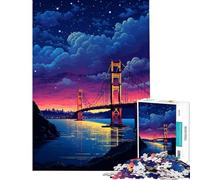 Rompecabezas para Adolescentes de 1000 Piezas San Francisco Night Pixel Juego desafiante Juguete para ejercitar la Mente Juego difícil excelente Regalo y Juguete (tamaño 38x26cm)
