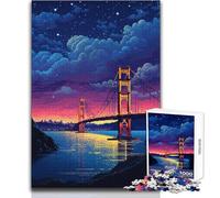 Rompecabezas para Adolescentes de 1000 Piezas, San Francisco Night Pixel, Juego Educativo Familiar para Mejorar la Memoria, Regalo de Amigo Secreto, tamaño 38x26cm