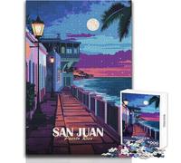 Rompecabezas para Adolescentes de 1000 Piezas, San Juan, Puerto Rico, Paisaje Nocturno, Juegos Familiares, decoración del hogar, Regalos de cumpleaños, tamaño 38x52cm