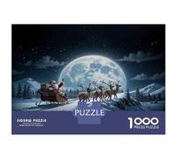 Rompecabezas para Adolescentes De 1000 Piezas Santa Claus Christmas Night Rompecabezas para Adultos Juegos Divertidos Desafío Difícil Regalo De Cumpleaños, Regalos, 38x26cm/1000pcs