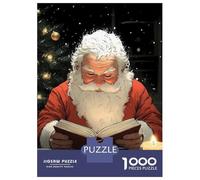 Rompecabezas para Adolescentes De 1000 Piezas Santa Claus Reading by Candlelight Christmas Rompecabezas para Adultos Juego De Ingenio Una Obra De Arte Actividades Divertidas En Casa 38x26cm/1000pcs