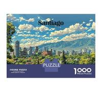 Rompecabezas para Adolescentes De 1000 Piezas Santiago, Chile Skyline Rompecabezas para Adultos Juego Práctico Pero Divertido Y Humorístico Regalo De Cumpleaños, Regalos, 70x50cm/1000pcs