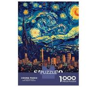 Rompecabezas para Adolescentes De 1000 Piezas Santiago Chile Starry Night Art Rompecabezas Juguetes Antiestrés Corte De Precisión Cumpleaños 52x38cm/1000pcs