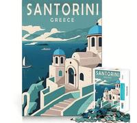 Rompecabezas para Adolescentes de 1000 Piezas Santorini Grecia Ideal para Viajar Diseño de Corte preciso Diversión para Resolver Problemas Diversión Relajante Tiempo de diversión navideño Exhibición