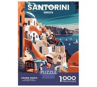 Rompecabezas para Adolescentes De 1000 Piezas Santorini Greece Rompecabezas para Adultos Juegos Relajantes Desafío Difícil Cumpleaños 38x26cm/1000pcs