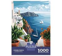 Rompecabezas para Adolescentes De 1000 Piezas Santorini Greece Travel Rompecabezas para Adultos Juegos Relajantes Regalos para Mujeres Ayuda A Ejercitar El Cerebro 52x38cm/1000pcs