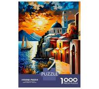 Rompecabezas para Adolescentes De 1000 Piezas Santorini in Color Rompecabezas Juego De Ingenio Decoración Perfecta Regalos Y Cumpleaños Únicos 70x50cm/1000pcs