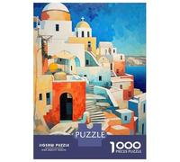 Rompecabezas para Adolescentes De 1000 Piezas Santorini Rompecabezas para Adultos Juegos Divertidos Decoración De Pared 52x38cm/1000pcs
