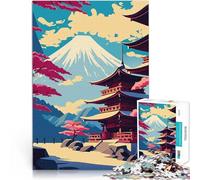 Rompecabezas para Adolescentes de 1000 Piezas Santuario de Paisaje japonés Juegos educativos Toda la Familia. 38x26cm