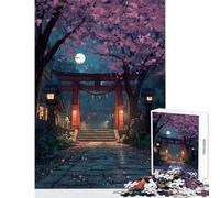 Rompecabezas para Adolescentes de 1000 Piezas Santuario japonés con Flores de Cerezo Juego Educativo para Toda la Familia Juguete Educativo Gran Regalo para los Amantes de los Videojuegos (38x26cm)