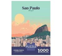 Rompecabezas para Adolescentes De 1000 Piezas Sao Paulo Cityscape Rompecabezas Juguete Decoración De Pared Vacaciones En Casa Matar El Tiempo Desafío Educativo 52x38cm/1000pcs