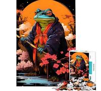 Rompecabezas para Adolescentes de 1000 Piezas Sapo Guerrero Rana guerrera Ayuda a ejercitar el Cerebro Juguete de Montaje Decoración de Pared para Mayores de 14 años 38x26cm