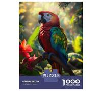 Rompecabezas para Adolescentes De 1000 Piezas Scarlet Macaw Parrot in Jungle Rompecabezas Juegos Familiares Decoración Perfecta Cumpleaños Y Navidad 52x38cm/1000pcs
