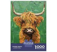 Rompecabezas para Adolescentes De 1000 Piezas Scottish Highland Cow Painting-2 Rompecabezas para Adultos Juegos Relajantes Regalos De Cumpleaños para Amigos Y Familiares 70x50cm/1000pcs