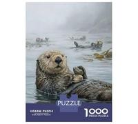 Rompecabezas para Adolescentes De 1000 Piezas Sea Otters in Misty Waters Rompecabezas para Adultos Juegos Relajantes Mejora La Memoria Desafiante De Completar 38x26cm/1000pcs