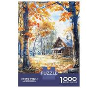 Rompecabezas para Adolescentes De 1000 Piezas Secluded Autumn Cabin Rompecabezas para Adultos Juegos Relajantes Desafío Difícil Cumpleaños Y Navidad 70x50cm/1000pcs