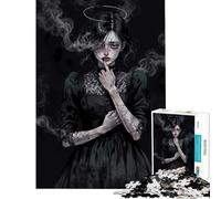 Rompecabezas para Adolescentes de 1000 Piezas Secretos silenciosos ︰ Retrato de ángel Oscuro Juego Imposible Juguete Educativo y desafiante Regalo Divertido Ideal para Parejas (tamaño 38x52cm)