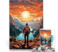 Rompecabezas para Adolescentes de 1000 Piezas Senderismo hasta la Cima de Las montañas Juego Educativo Familiar Mejorar la Memoria 38x26cm