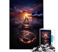 Rompecabezas para Adolescentes de 1000 Piezas Sendero al Atardecer hacia el Horizonte Desafío Educativo Decoración artística para el hogar Juego Educativo para Mayores de 14 años (38x26cm)