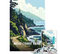Rompecabezas para Adolescentes de 1000 Piezas Sendero de la Costa Oeste de Canadá Paisaje artístico Juego Familiar Juguetes Juegos educativos Regalos para Mujeres y Hombres para Toda la Familia