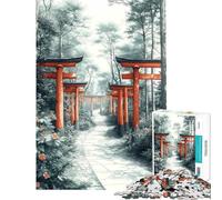 Rompecabezas para Adolescentes de 1000 Piezas Sendero de Santuario japonés Rompecabezas para Adolescentes Juego de ingenio Regalo para Mujeres difícil y desafiante (tamaño 38x26cm)