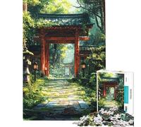 Rompecabezas para Adolescentes de 1000 Piezas Sendero de Santuario japonés Rompecabezas para Adolescentes Juego de ingenio Regalo para Mujeres difícil y desafiante (tamaño 38x26cm)