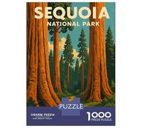 Rompecabezas para Adolescentes De 1000 Piezas Sequoia National Park Vintage Poster Rompecabezas para Adultos Juguete Decoración De Pared Regalo De Cumpleaños Juego Desafiante Regalos 38x26cm/1000pcs