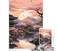 Rompecabezas para Adolescentes de 1000 Piezas Serenity in Sakura Blossom Juguete para decoración de Pared Ideas de Regalo Juego de ingenio Mejora el Amor Entre Parejas tamaño 38x26cm
