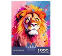 Rompecabezas para Adolescentes De 1000 Piezas Serenity Peace Lion Popart Rompecabezas para Adolescentes Juegos Relajantes Regalos para Mujeres para Cumpleaños, Navidad 52x38cm/1000pcs