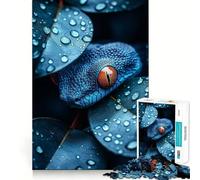 Rompecabezas para Adolescentes de 1000 Piezas Serpiente Azul con Ojos Naranjas,Encaje, Juguete artístico y Creativo,Ideal para el Tiempo Libre 38x52cm