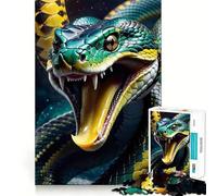 Rompecabezas para Adolescentes de 1000 Piezas Serpiente venenosa, Corte preciso, diversión, resolución de Problemas, diversión, relajación, Tiempo de diversión, decoración navideña (50x75cm)