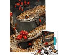Rompecabezas para Adolescentes de 1000 Piezas Serpiente y Flores Rompecabezas para Adolescentes Juego de ingenio Regalo para Mujeres difícil y desafiante (tamaño 38x52cm)