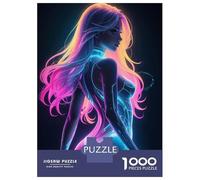 Rompecabezas para Adolescentes De 1000 Piezas Sexy Woman in Neon Light 2 Rompecabezas para Adultos Juguetes Antiestrés Regalo De Cumpleaños para Cumpleaños, Navidad 38x26cm/1000pcs