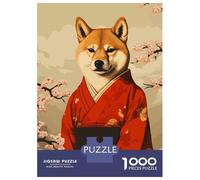 Rompecabezas para Adolescentes De 1000 Piezas Shiba Inu Kimono Pixel Art Rompecabezas para Adultos Juegos Relajantes Decoración Perfecta Cumpleaños Y Navidad 52x38cm/1000pcs