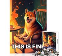 Rompecabezas para Adolescentes de 1000 Piezas Shiba Is Fine Juguetes antiestrés Ideas de Regalo Juego práctico Interesante para Reducir el estrés tamaño 38x26cm