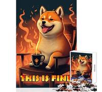 Rompecabezas para Adolescentes de 1000 Piezas Shiba Is Fine Too Juguetes de decoración para el hogar Regalo de cumpleaños Juego Familiar Adecuado para decoración de Escritorio tamaño 38x26cm
