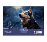 Rompecabezas para Adolescentes De 1000 Piezas Siberian Husky in Snowy Forest Rompecabezas para Adultos Juego Práctico Una Obra De Arte Cumpleaños 70x50cm/1000pcs