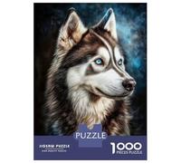 Rompecabezas para Adolescentes De 1000 Piezas Siberian Husky with Blue Eyes Rompecabezas para Adultos Juego De Ingenio Decoración De Pared Regalos para Reducir El Estrés 38x26cm/1000pcs