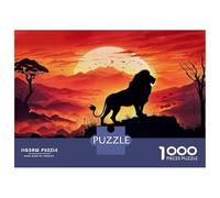 Rompecabezas para Adolescentes De 1000 Piezas Silhouette A Lion Rompecabezas para Adultos Juguetes De Bricolaje Análisis Y Lógica Regalo De Cumpleaños, Regalos, 70x50cm/1000pcs