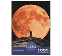 Rompecabezas para Adolescentes De 1000 Piezas Silhouette Against Red Moon Rompecabezas para Adultos Juguete Decoración De Pared Regalo De Cumpleaños Regalos Y Cumpleaños Únicos 38x26cm/1000pcs