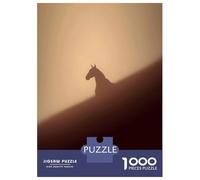 Rompecabezas para Adolescentes De 1000 Piezas Silhouette of A Horse in Fog Rompecabezas para Adultos Juego Práctico Una Obra De Arte Cumpleaños 38x26cm/1000pcs