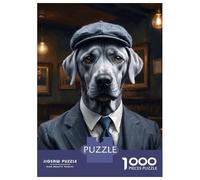 Rompecabezas para Adolescentes De 1000 Piezas Silver Labrador Dog Wearing A Suit in The Pub Rompecabezas para Adultos Juegos Divertidos Desafío Difícil Regalo De Cumpleaños, Regalos, 38x26cm/1000pcs