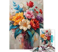 Rompecabezas para Adolescentes de 1000 Piezas Sinfonía Vibrante de Flores Rompecabezas para Adultos Juego de ingenio Regalos para Mujeres Ideal como obsequio para Toda la Familia (tamaño 38x52cm)