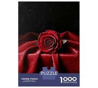Rompecabezas para Adolescentes De 1000 Piezas Single Red Rose Poster, Picture, Metal Print, Paint by BRE Rompecabezas para Adultos Juego De Ingenio Aliviador del Estrés 38x26cm/10