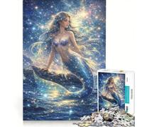 Rompecabezas para Adolescentes de 1000 Piezas Sirena Fantasía Estelar Juguete Educativo para Diversión Familiar para Mejorar el Amor Entre Parejas 50x75cm