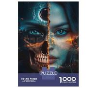 Rompecabezas para Adolescentes De 1000 Piezas Skull and Beauty Dual Nature Rompecabezas para Adultos Juegos Relajantes Regalos De Cumpleaños para Amigos Y Familiares 52x38cm/1000pcs