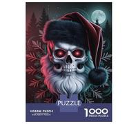 Rompecabezas para Adolescentes De 1000 Piezas Skull Santa with Red Eyes Rompecabezas para Adultos Juego De Ingenio para Mejorar La Memoria Actividades Divertidas En Casa 70x50cm/1000pcs