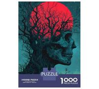 Rompecabezas para Adolescentes De 1000 Piezas Skull Tree with Red Moon Rompecabezas para Adultos Juego Práctico Pero Divertido Y Humorístico Regalo De Cumpleaños, Regalos, 52x38cm/1000pcs